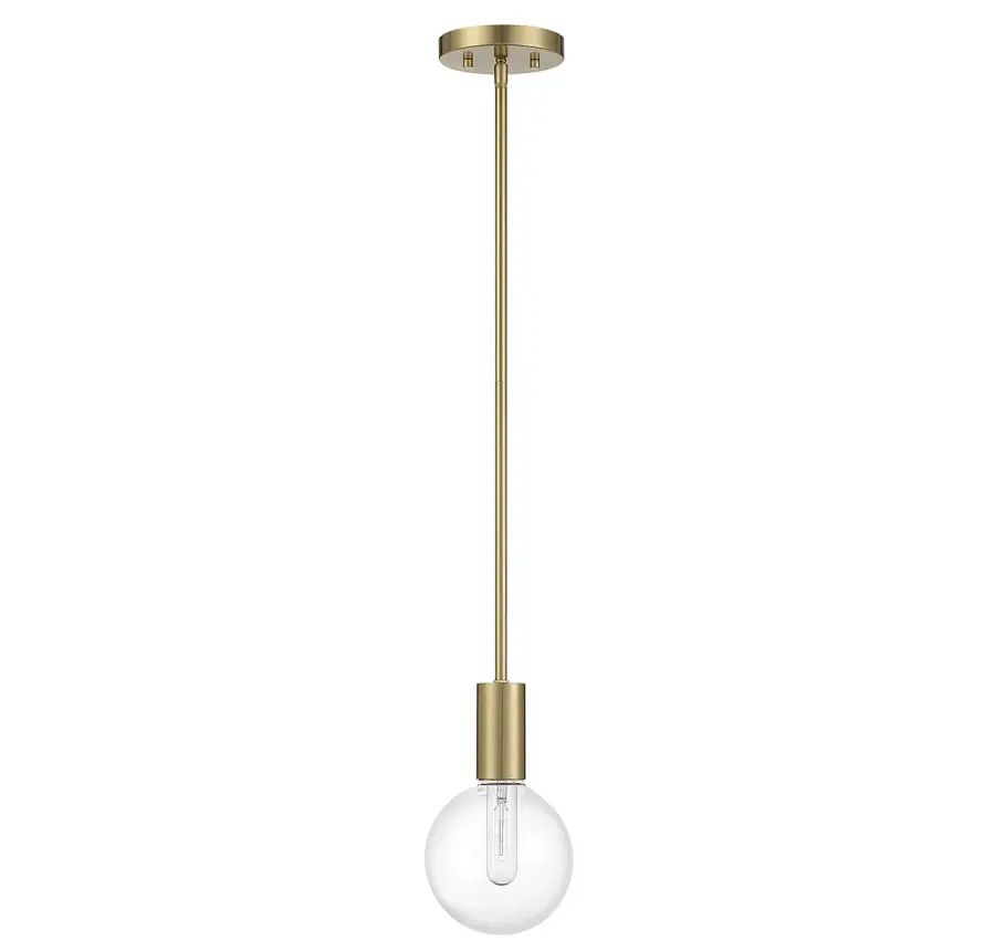 Wright One Light Mini Pendant in Warm Brass - Image 2