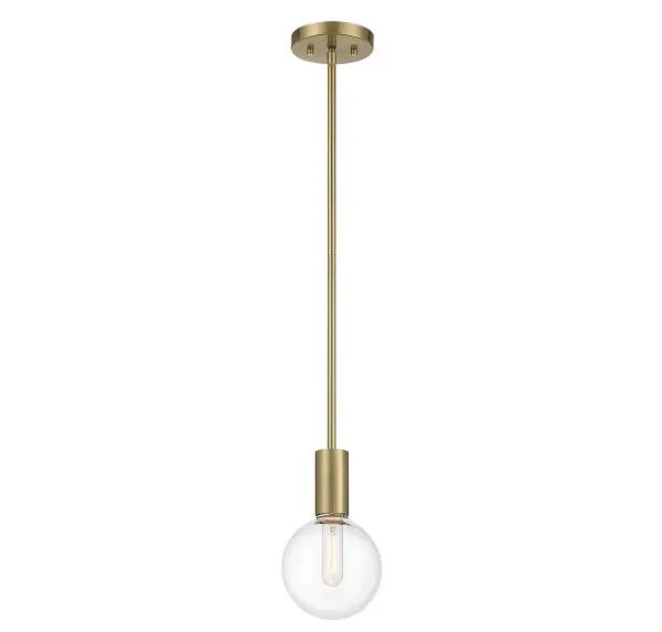 Wright One Light Mini Pendant in Warm Brass - Image 3