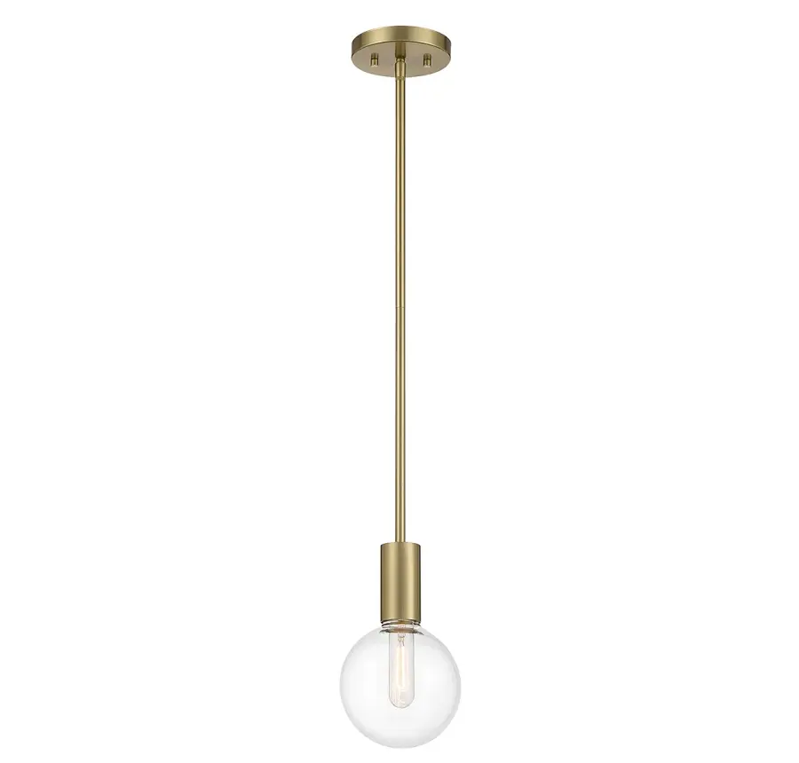 Wright One Light Mini Pendant in Warm Brass - Image 3