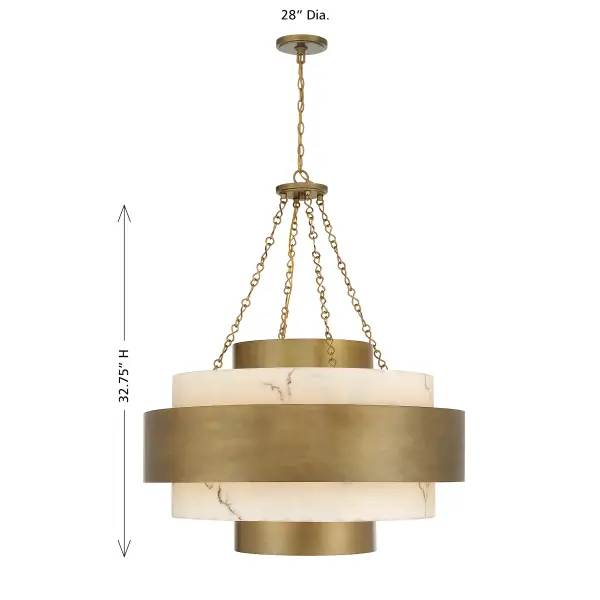 Davenport 8-Light Pendant in Antique Patina - Image 7
