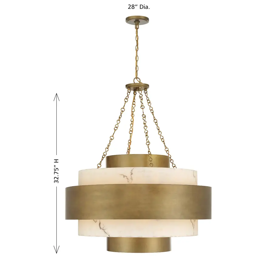 Davenport 8-Light Pendant in Antique Patina - Image 7
