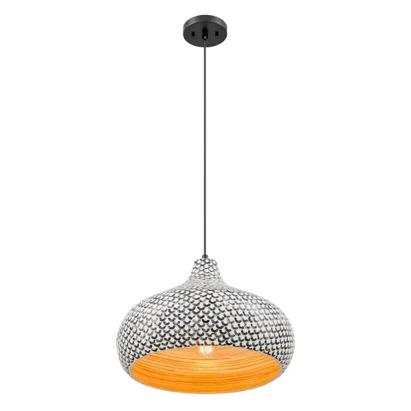 Jade 1-Light Pendant in Black and White Shell - Image 5