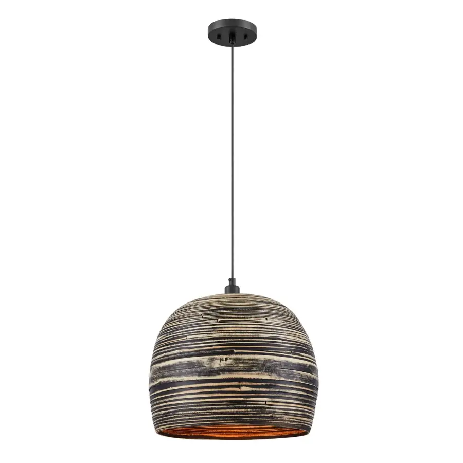 Jamsen 1-Light Pendant in Black Bamboo - Image 1