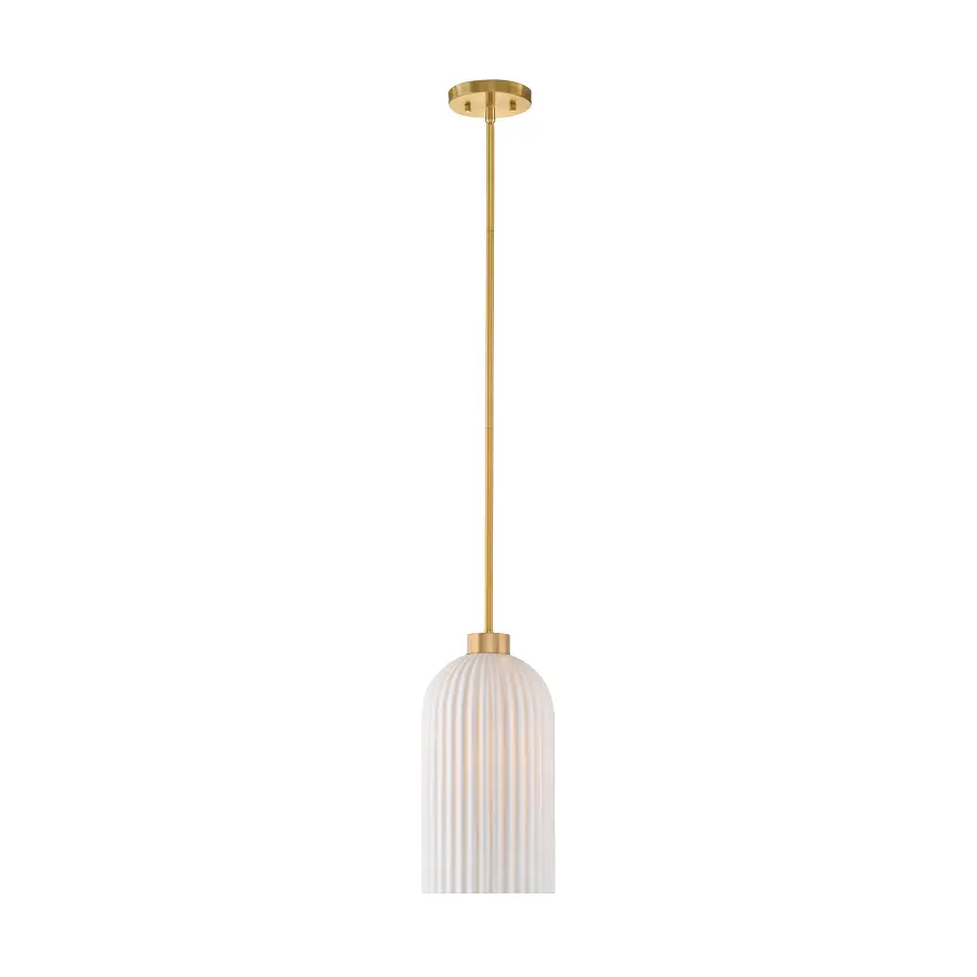 Isla Blanca 1-Light Pendant in Warm Brass by Breegan Jane - Image 1