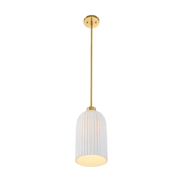 Isla Blanca 1-Light Pendant in Warm Brass by Breegan Jane - Image 4