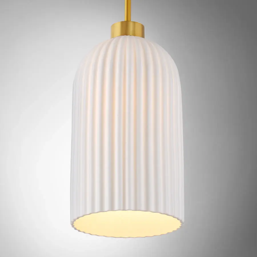 Isla Blanca 1-Light Pendant in Warm Brass by Breegan Jane - Image 5