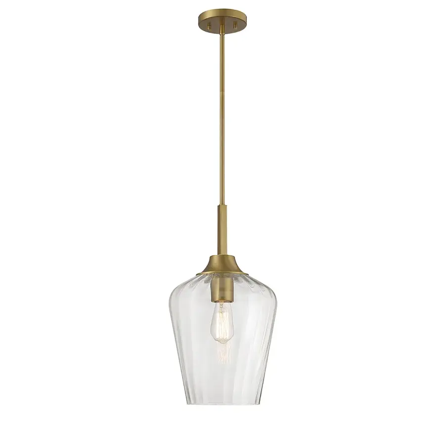 Carlton One Light Pendant in Warm Brass - Image 1