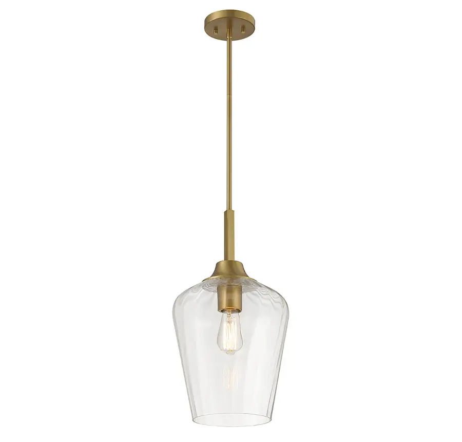 Carlton One Light Pendant in Warm Brass - Image 3