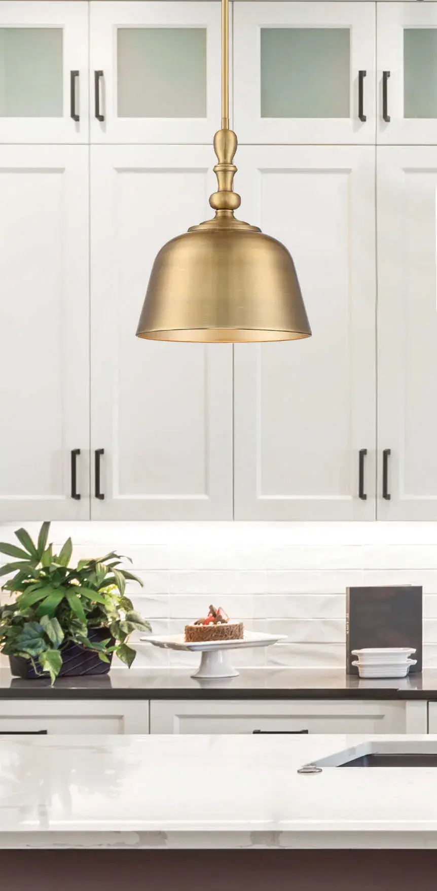 Berg 1-Light Pendant in Warm Brass - Image 6