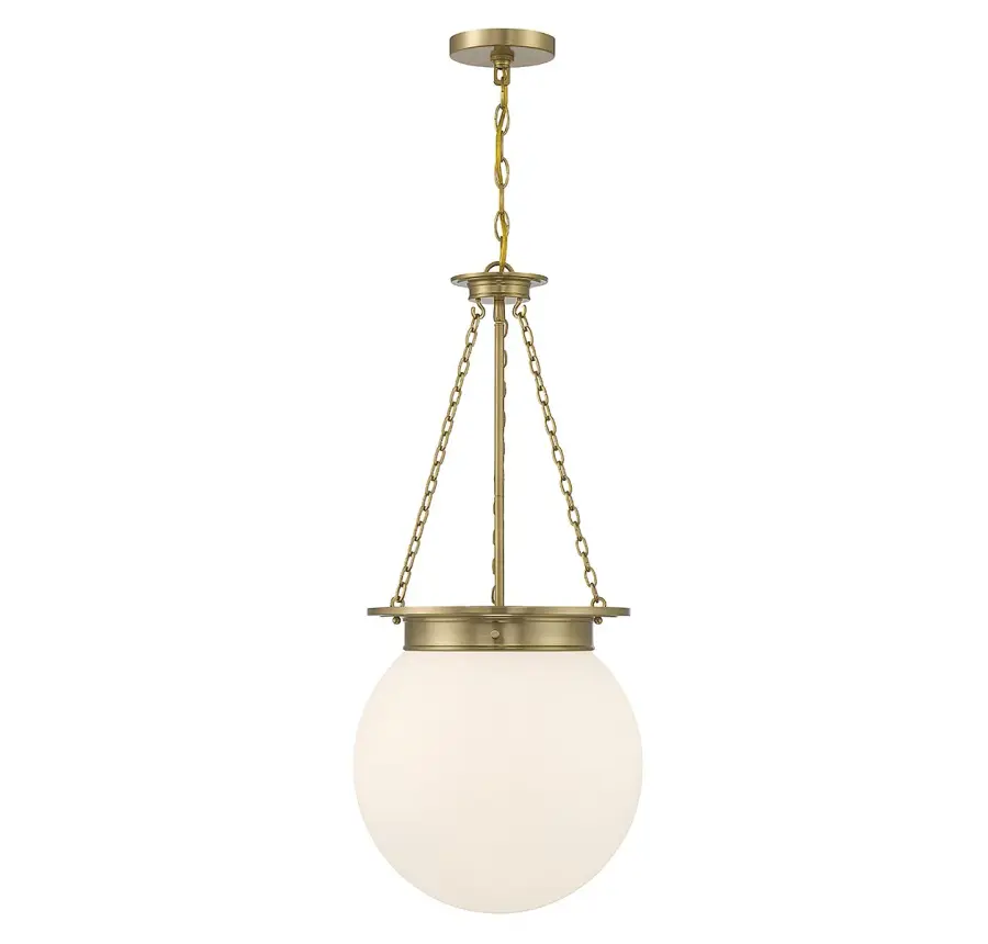 Manor Three Light Pendant in Warm Brass - Image 1