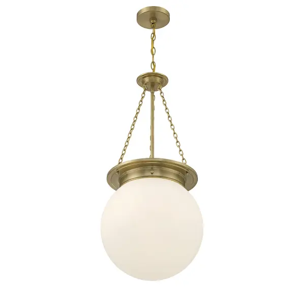 Manor Three Light Pendant in Warm Brass - Image 4