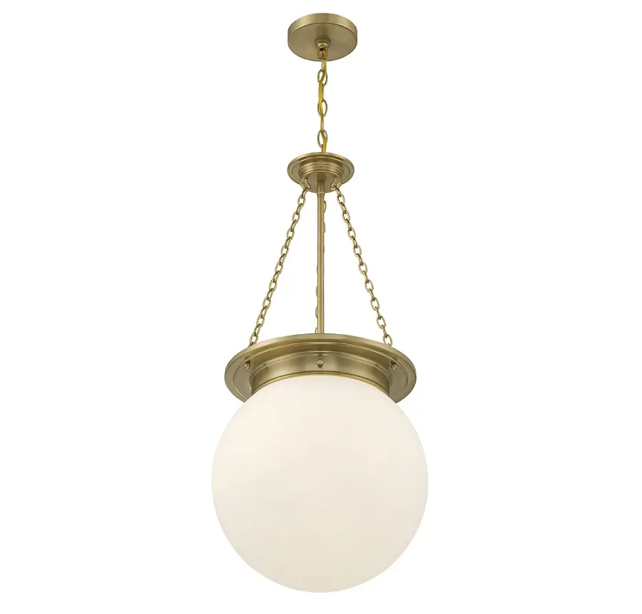 Manor Three Light Pendant in Warm Brass - Image 4