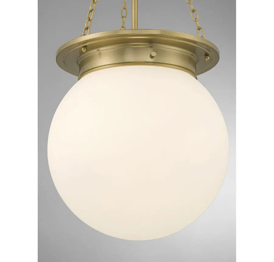 Manor Three Light Pendant in Warm Brass - Image 6