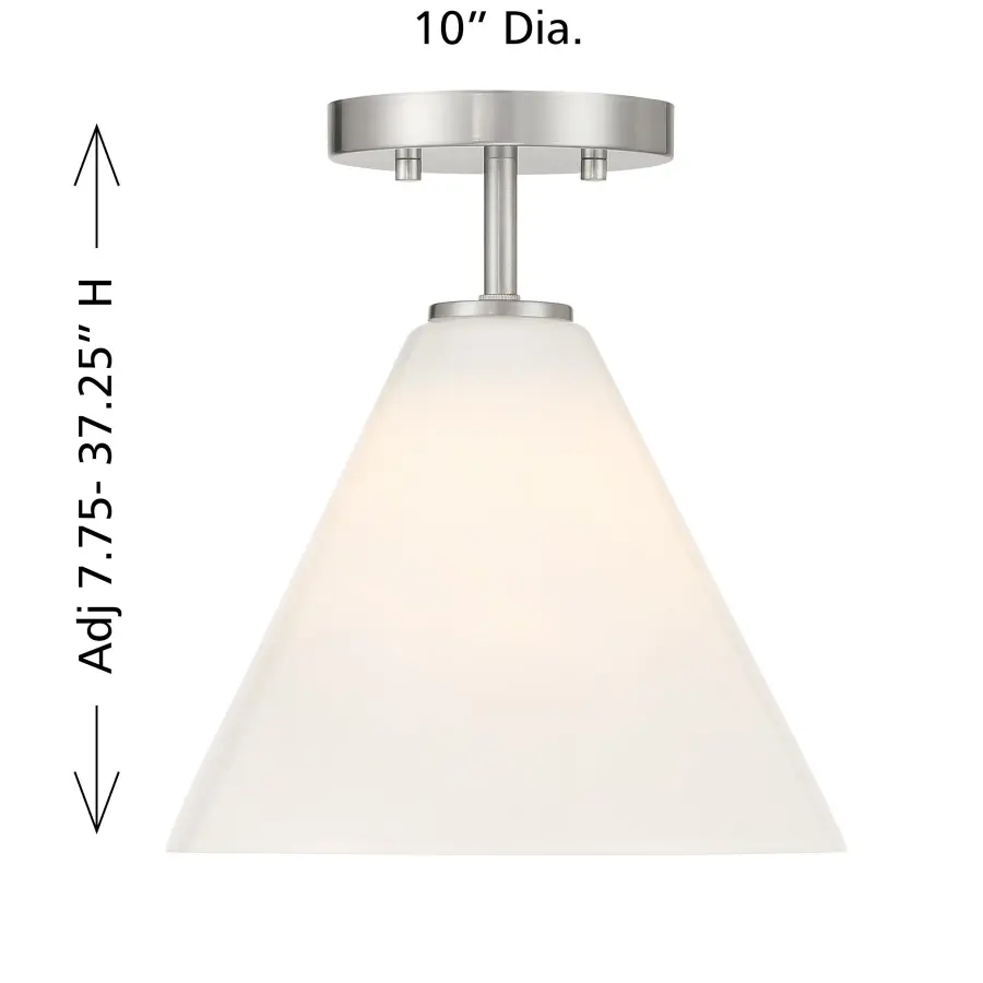 Blair 1-Light Mini-Pendant or Semi-Flush in Satin Nickel - Image 5