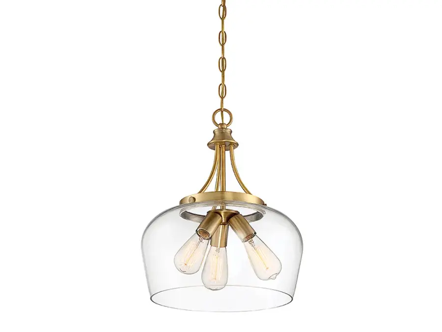 Octave Three Light Pendant in Warm Brass - Image 6