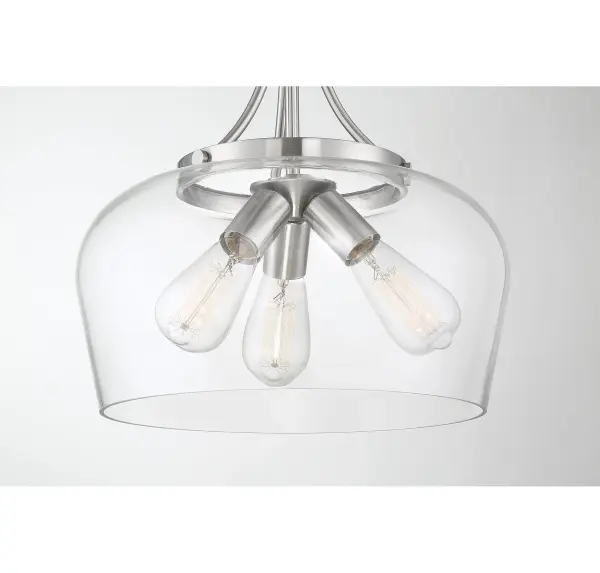 Octave 3-Light Pendant in Satin Nickel - Image 5