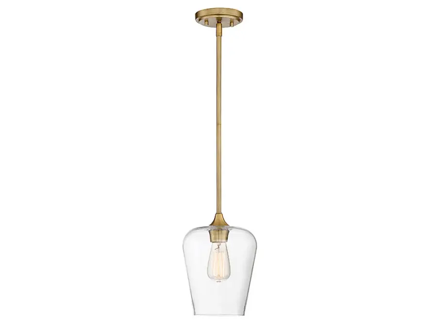 Octave One Light Pendant in Warm Brass - Image 1