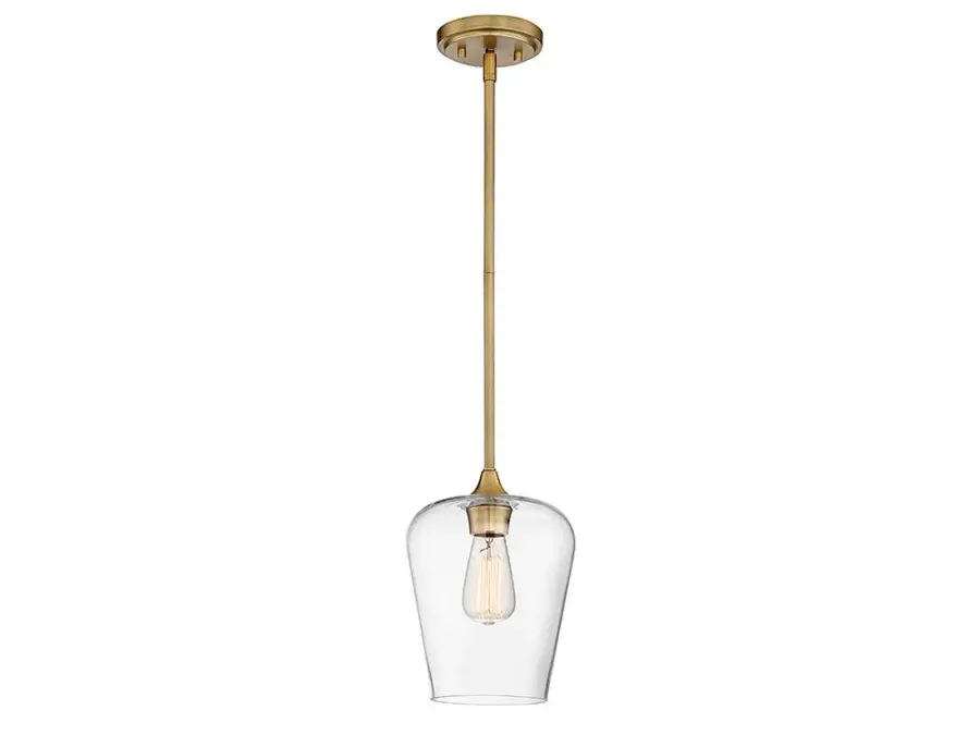 Octave One Light Pendant in Warm Brass - Image 3