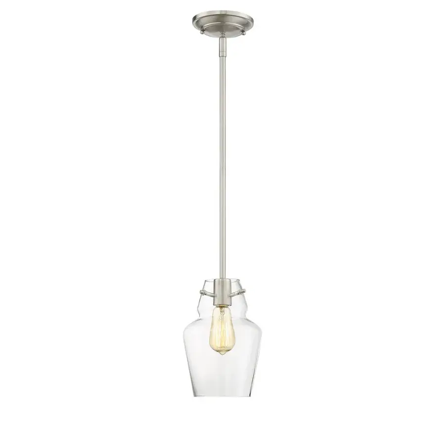 Vintage 1-Light Mini-Pendant in Satin Nickel - Image 1