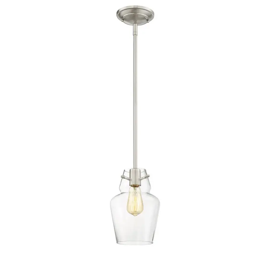 Vintage 1-Light Mini-Pendant in Satin Nickel - Image 3