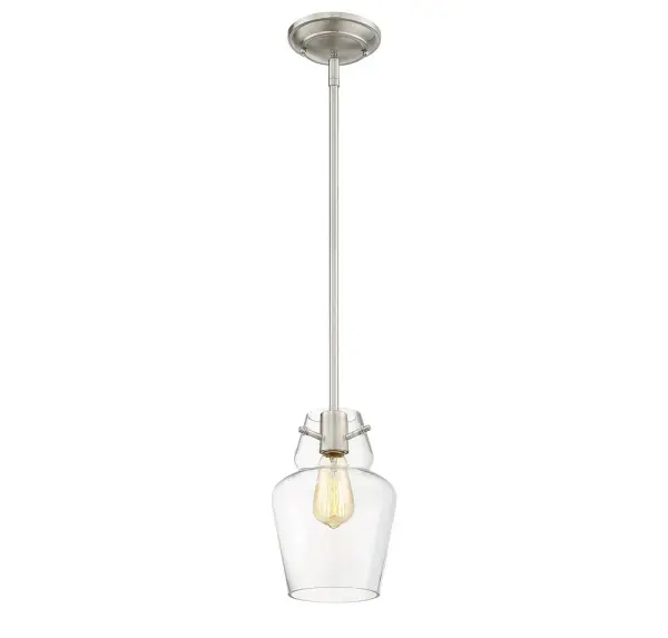 Vintage 1-Light Mini-Pendant in Satin Nickel - Image 4