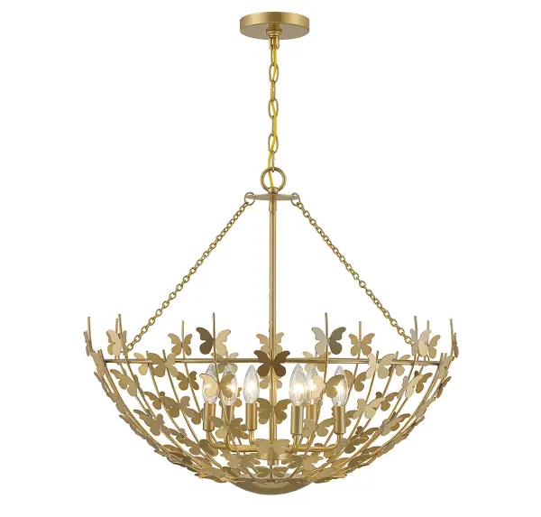 The Birch pendant transforms any space with its unique butterfly-adorned bowl design in warm burnished brass. This statement piece balances artistic whimsy with sophisticated metalwork, creating visual interest without overwhelming.