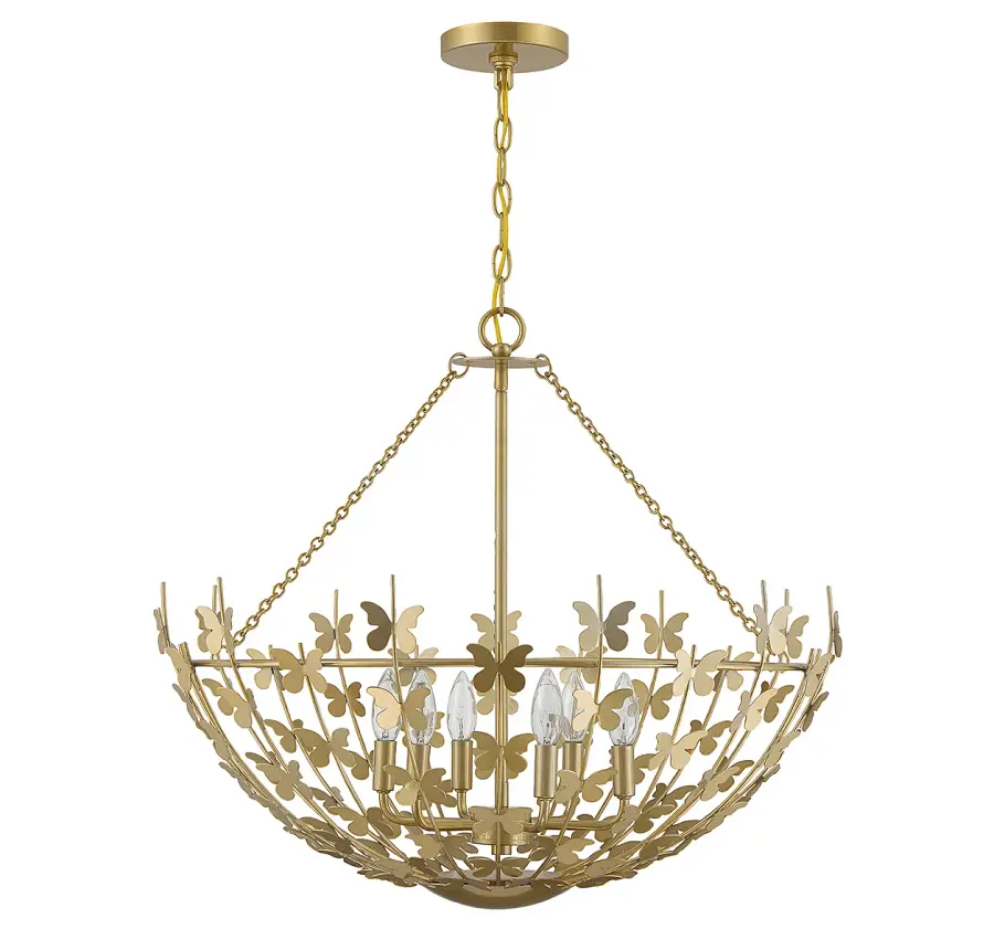 Birch Six Light Pendant in Burnished Brass - Image 2