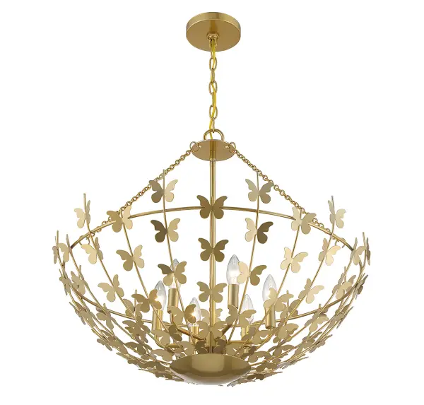 Birch Six Light Pendant in Burnished Brass - Image 4