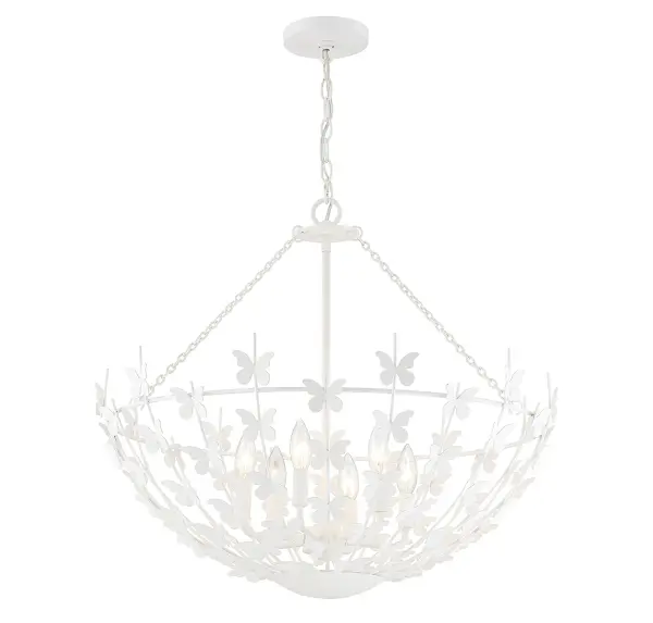 Birch 6-Light Pendant in Bisque White - Image 3