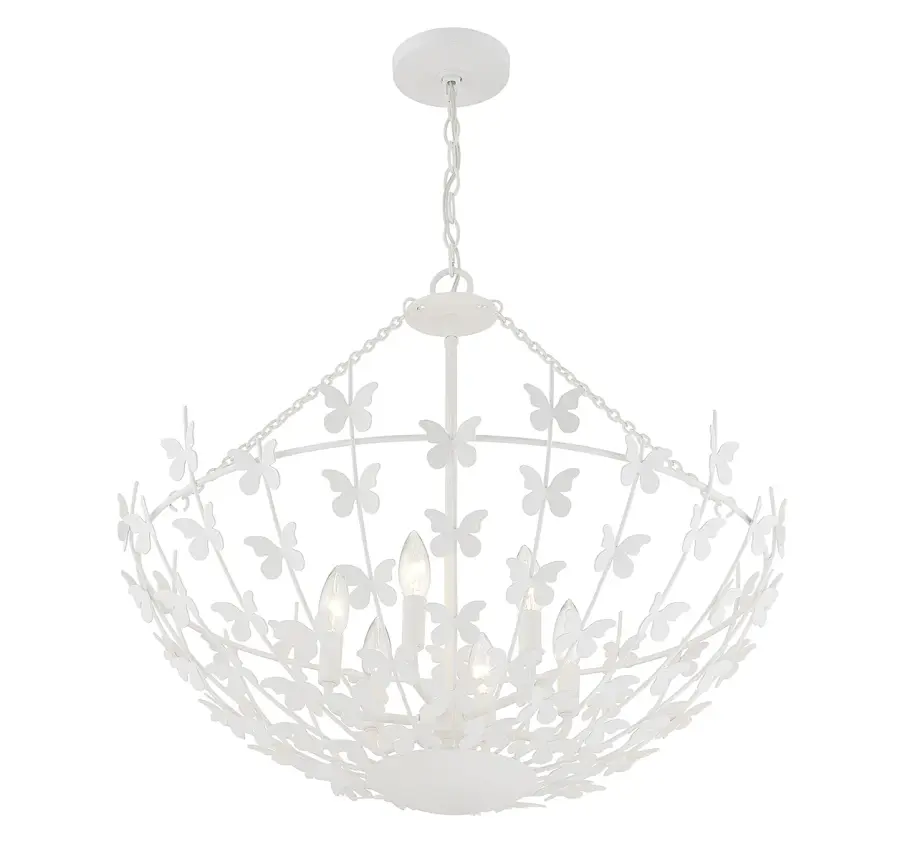 Birch 6-Light Pendant in Bisque White - Image 4