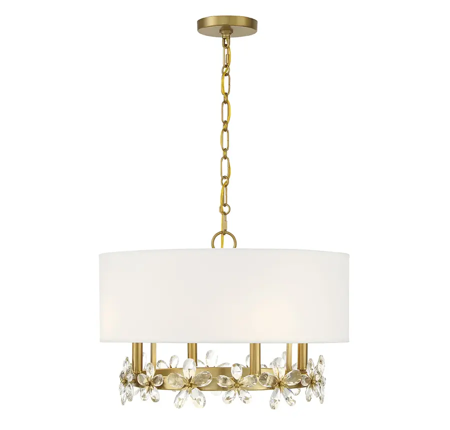 Dahlia 4-Light Pendant in Warm Brass - Image 1