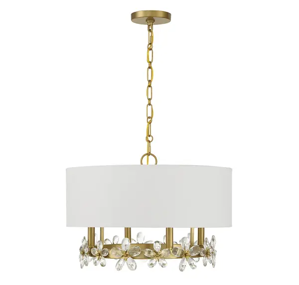 Dahlia 4-Light Pendant in Warm Brass - alternate view