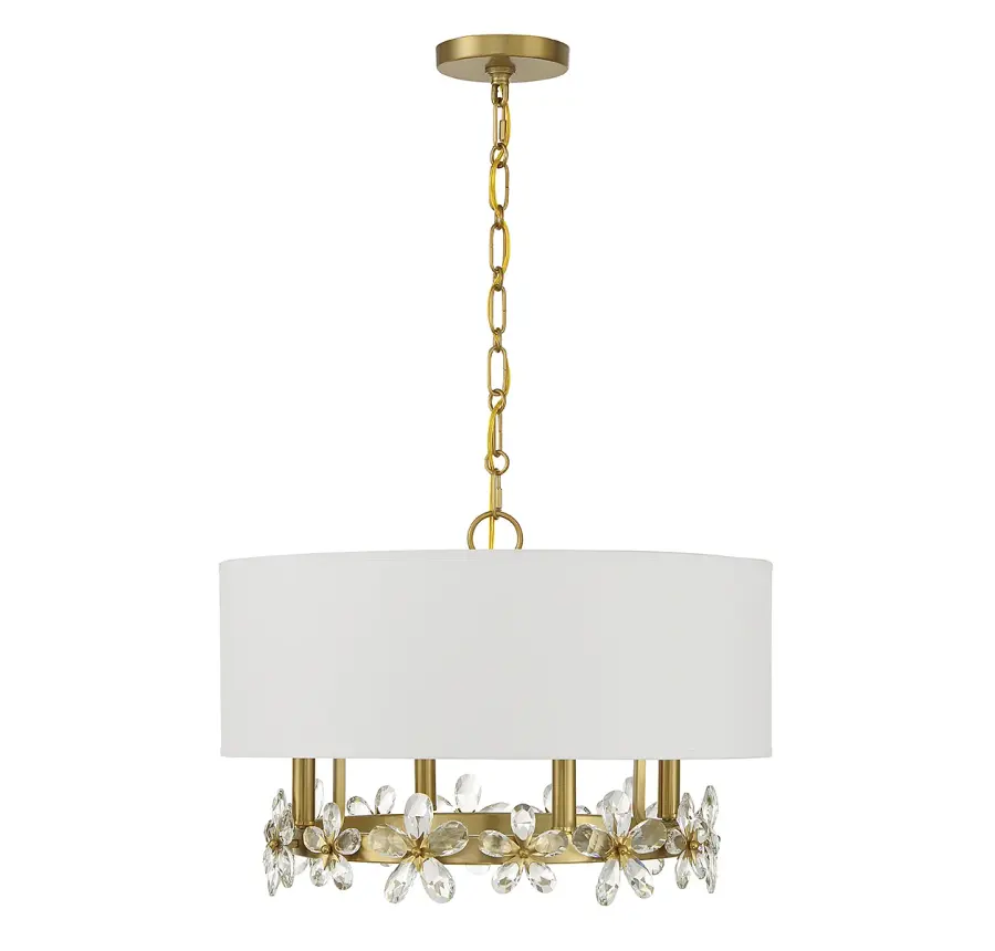 Dahlia 4-Light Pendant in Warm Brass - Image 2