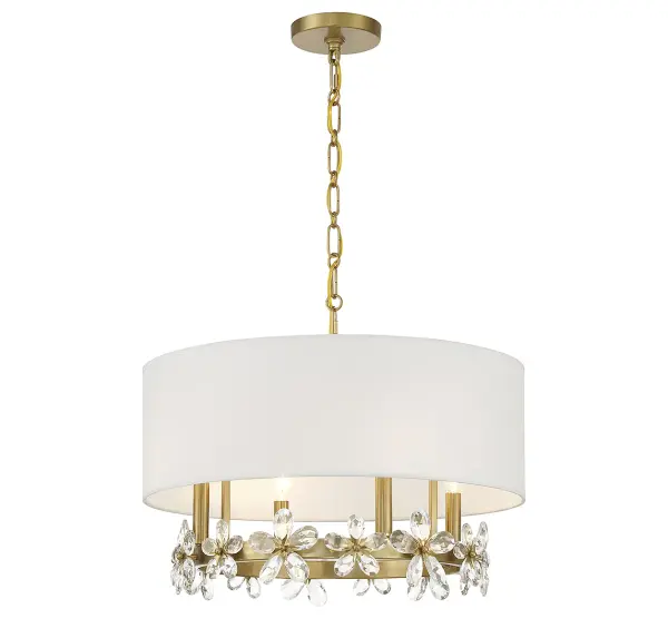 Dahlia 4-Light Pendant in Warm Brass - Image 3