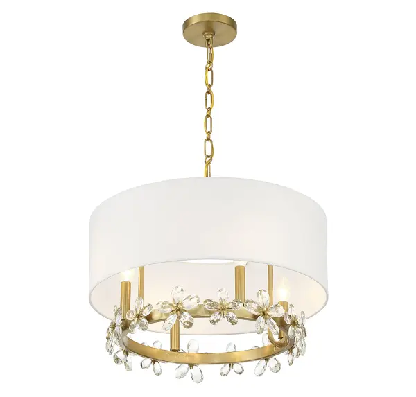Dahlia 4-Light Pendant in Warm Brass - Image 4