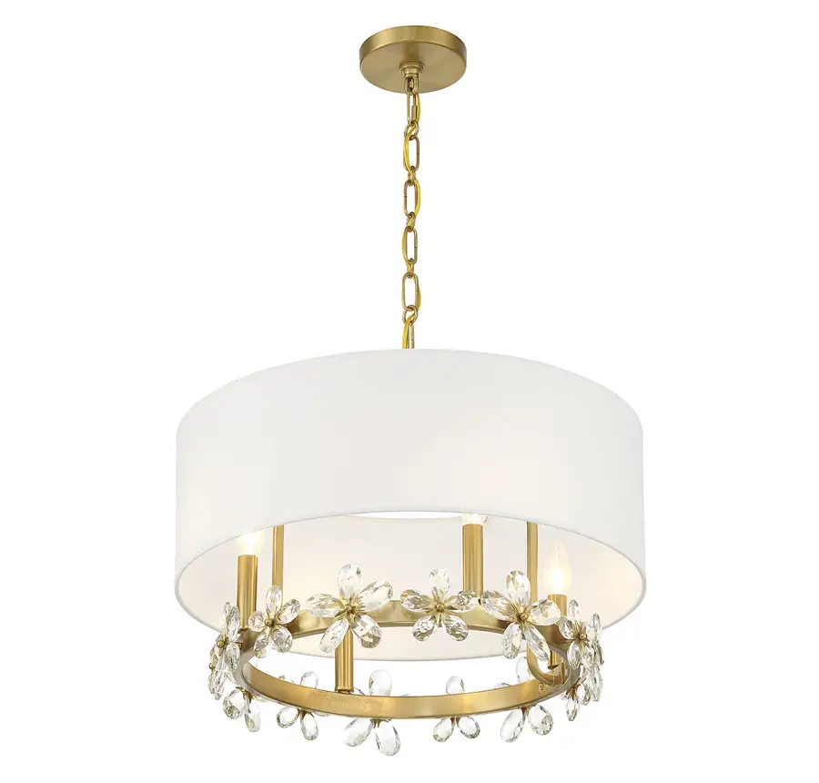 Dahlia 4-Light Pendant in Warm Brass - Image 4