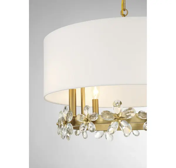 Dahlia 4-Light Pendant in Warm Brass - Image 6