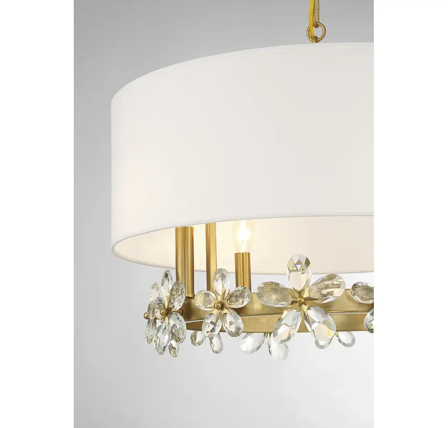 Dahlia 4-Light Pendant in Warm Brass - Image 6