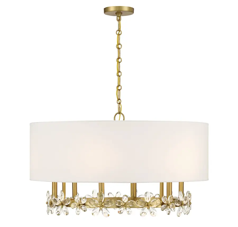 Dahlia 6-Light Pendant in Warm Brass - Image 1