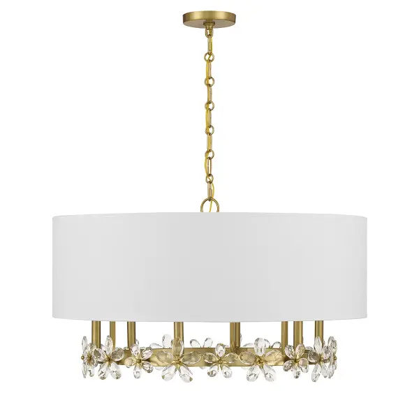 Dahlia 6-Light Pendant in Warm Brass - alternate view