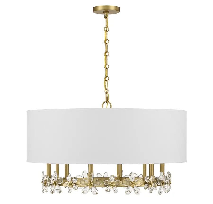 Dahlia 6-Light Pendant in Warm Brass - Image 2