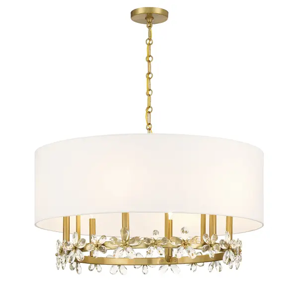 Dahlia 6-Light Pendant in Warm Brass - Image 3