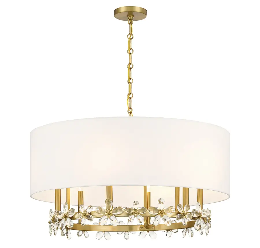 Dahlia 6-Light Pendant in Warm Brass - Image 3