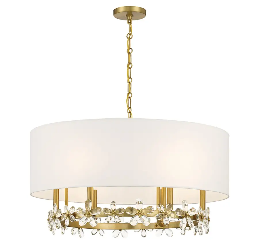 Dahlia 6-Light Pendant in Warm Brass - Image 5
