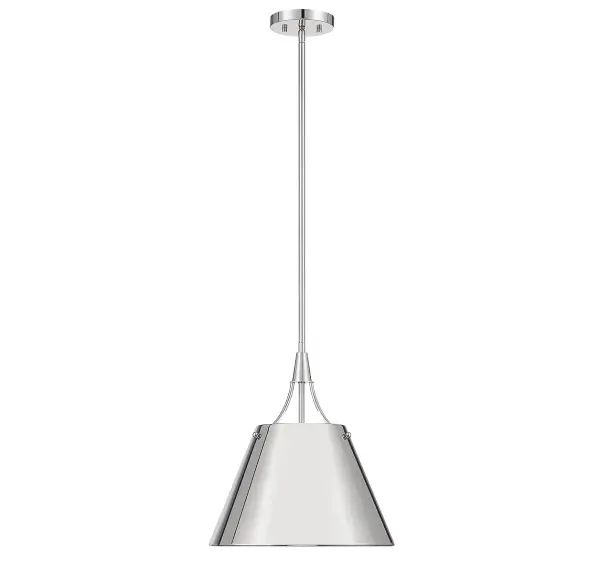 Willis One Light Pendant in Polished Nickel - Image 3