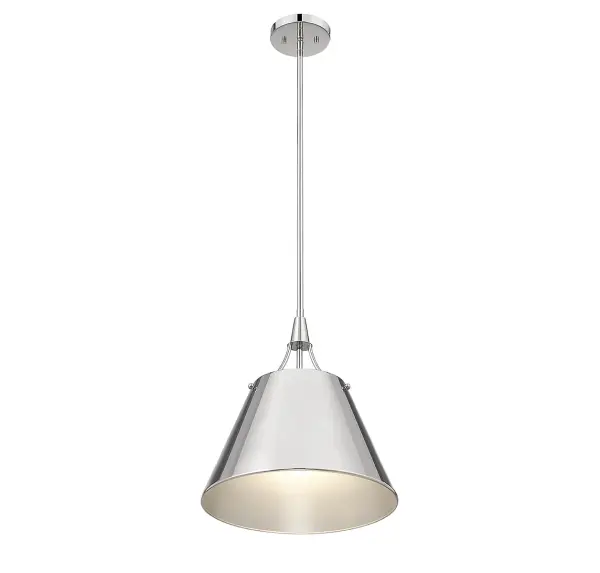 Willis One Light Pendant in Polished Nickel - Image 4