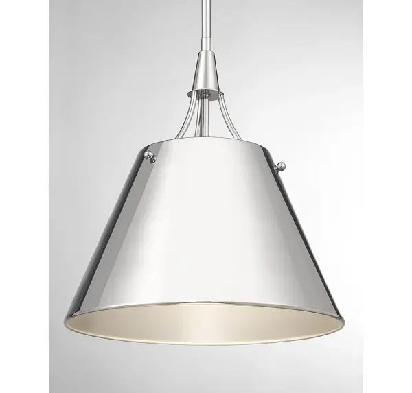 Willis One Light Pendant in Polished Nickel - Image 6