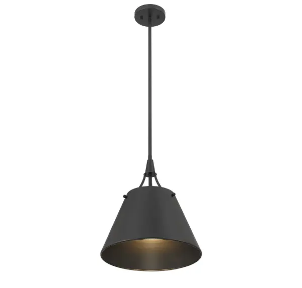 Willis 1-Light Pendant in Matte Black - Image 4