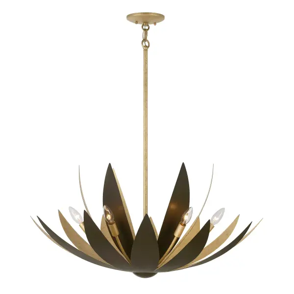 Loto 6-Light Pendant in Centura and Burnished Gold by Breegan Jane