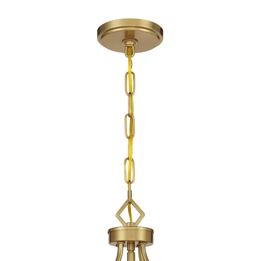Mercer 4-Light Pendant in Matte Black and Warm Brass - Image 6